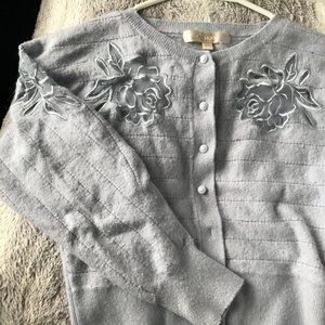 BLUE CROP CARDIGAN GIRL SIZE 8-10 FLORAL PATTERN